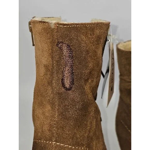 NWD Bearpaw Women's Brown Suede Bonnie Wedge Boot Zip Bootie Size 8 1809 - Picture 7 of 16